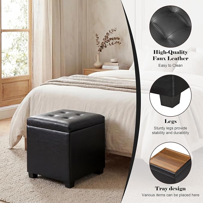 Faux Leather -Black With Tray