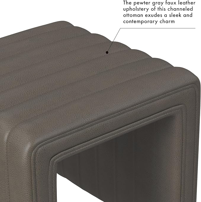 Pewter Gray Faux Leather