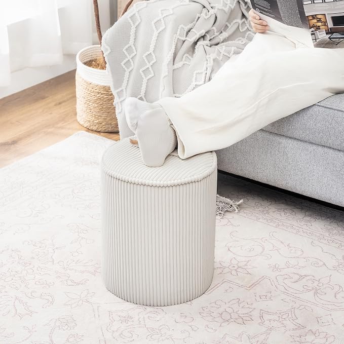 Beige Striped Velvet