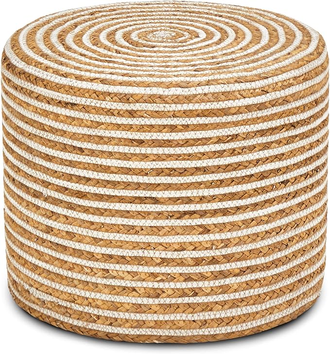 18inch Natural Water Hyacinth + White Cotton Rope