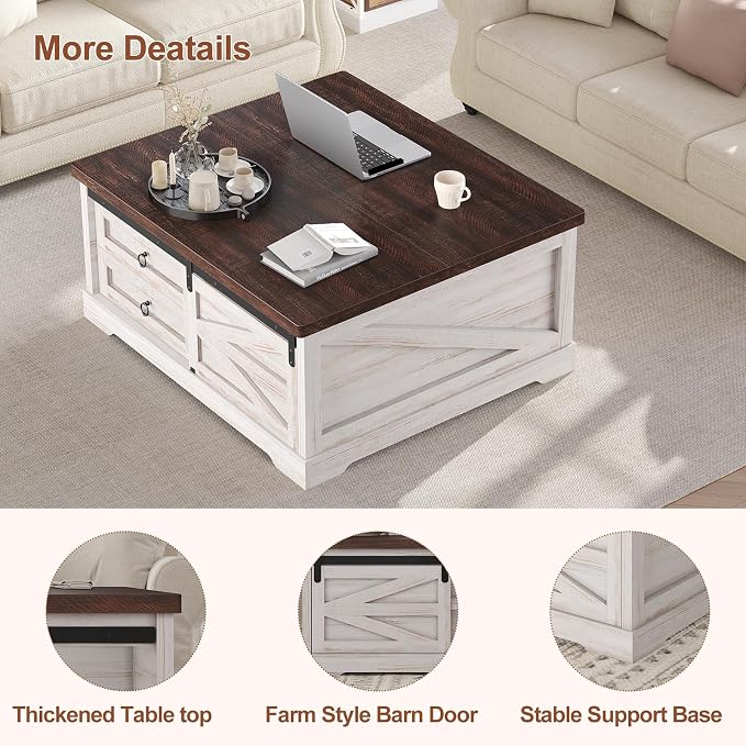 Vintage White+walnut