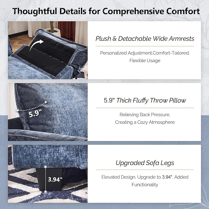 Chenille Navy Blue