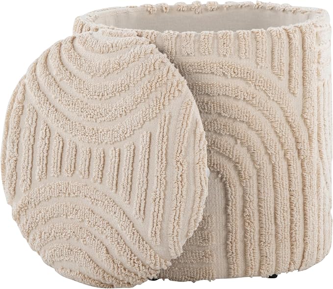 Beige High Piled Design Cotton