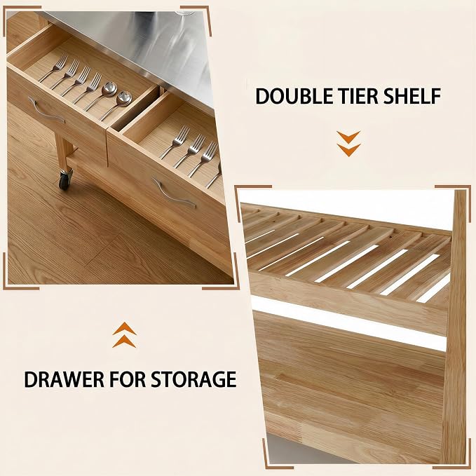 Oak-stainless Steel Top