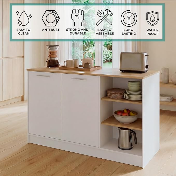 White / Natural Oak