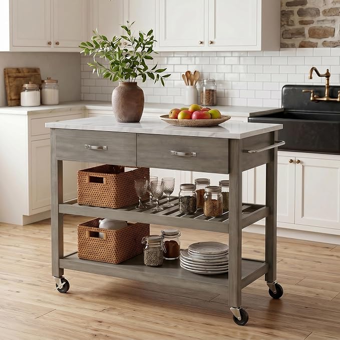 Grey-faux Marble Top