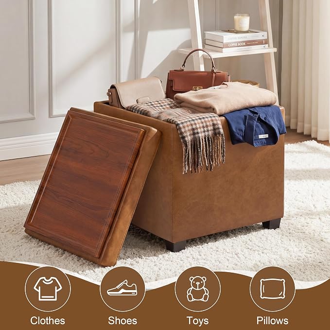 Faux Leather -Taupe Brown With Tray