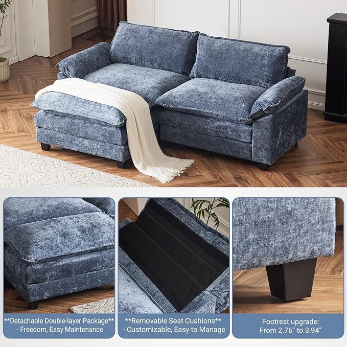 Chenille Navy Blue