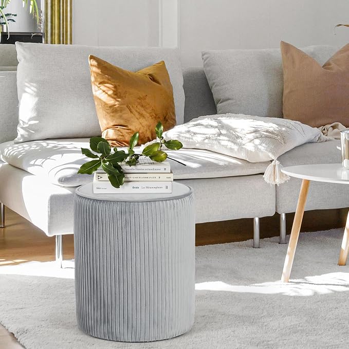 Grey Striped Velvet