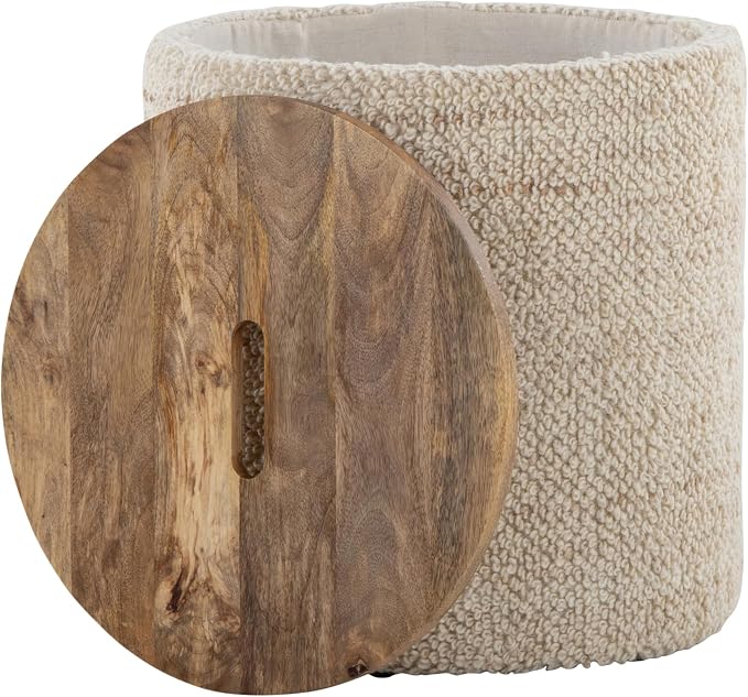 Beige Wool, Mango Wood