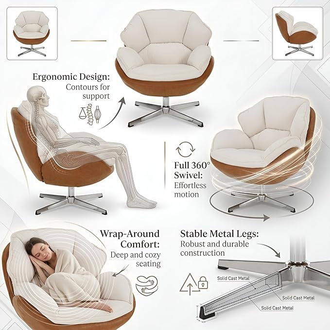 Beige Chenille, No Ottoman