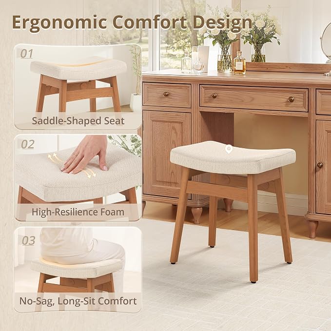 Linen Fabric With Wooden Color Leg