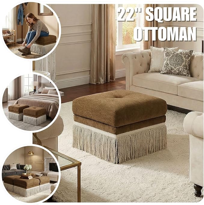 Brown Ottoman-no Storage