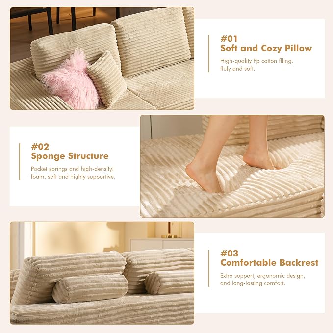 Beige,plush Corduroy