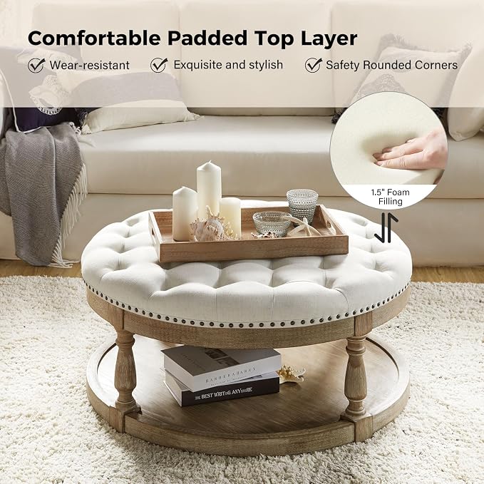 Round Fabric Ivory