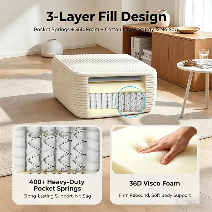 Beige + Plush+spring + Foam