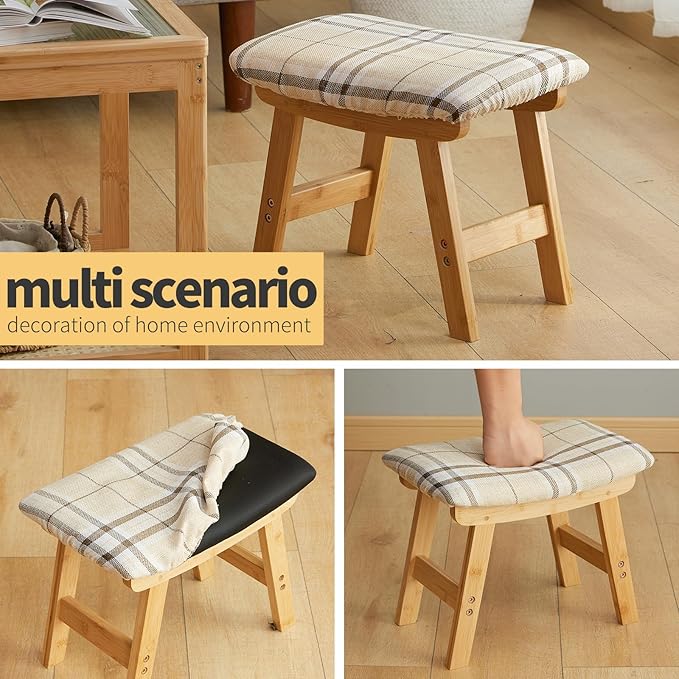 Natural Legs - Stripes Stool Surface