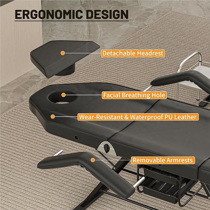 Black Tattoo Basics Chair&stool With Backrest