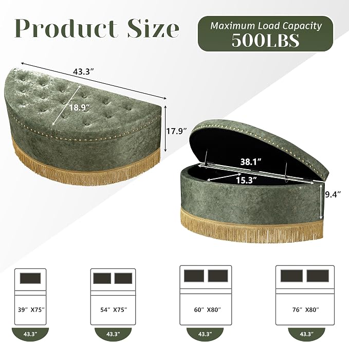 Fabric-green With Bullion Fringe