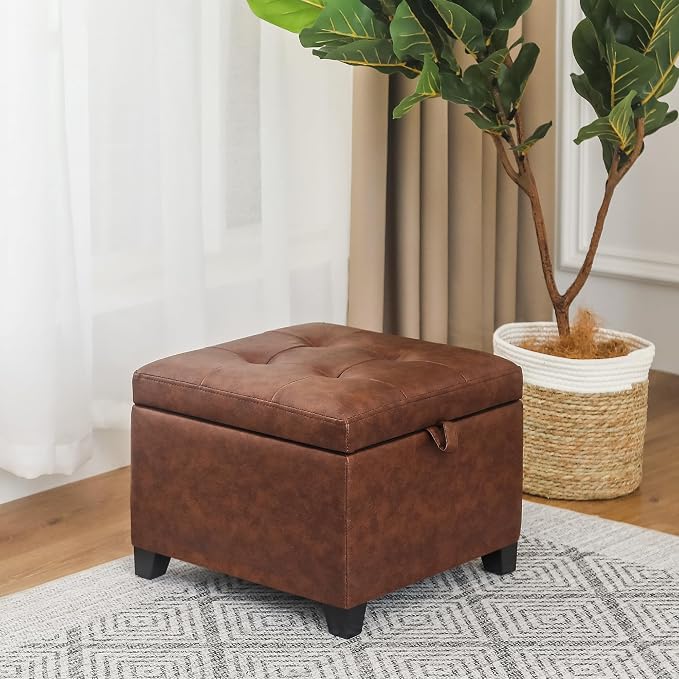 Leather Reddish Brown With Wood Legs