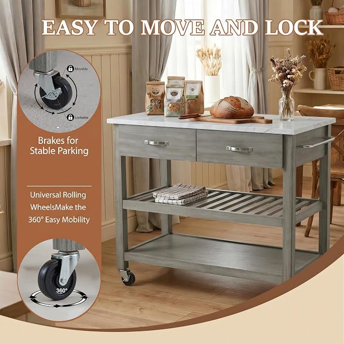 Grey-faux Marble Top