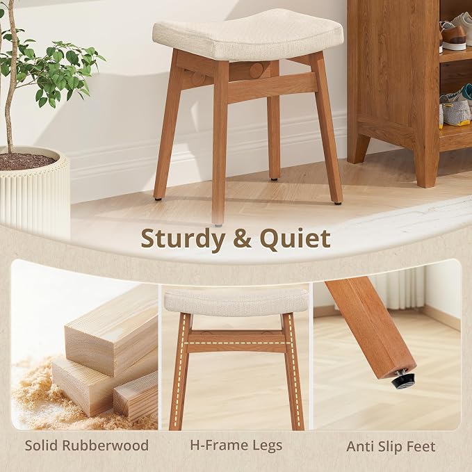 Linen Fabric With Wooden Color Leg