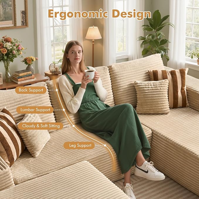 Beige,plush Corduroy