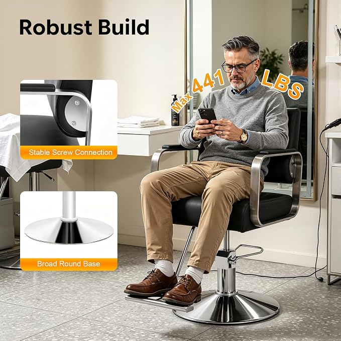 Silver Frame + Black Leather