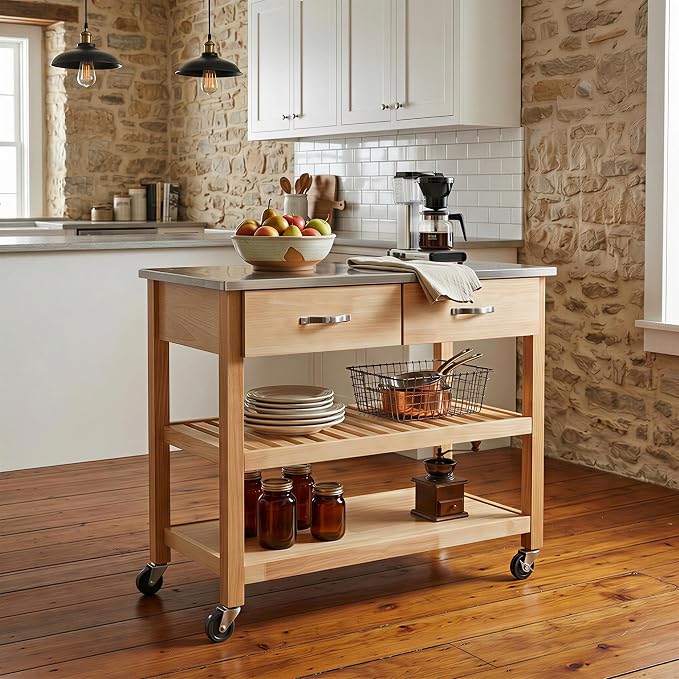 Oak-stainless Steel Top