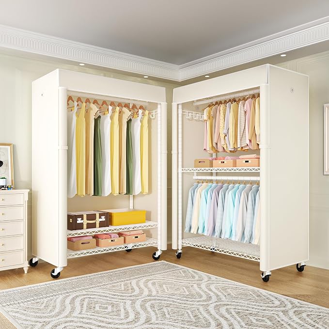 White Rack with Beige Cover