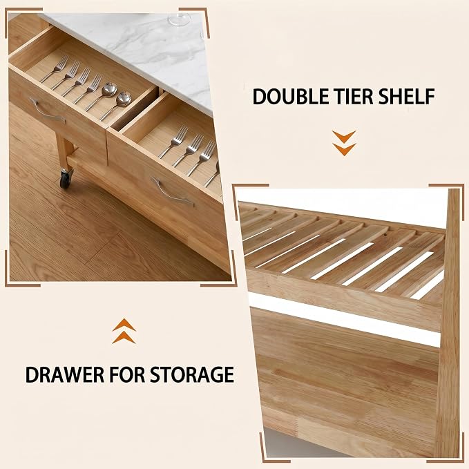 Oak-faux Marble Top