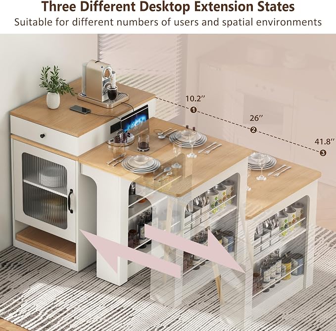 White + Natural Wood Grain Table + Particle Board+mdf