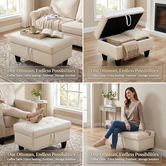 White,faux Leather