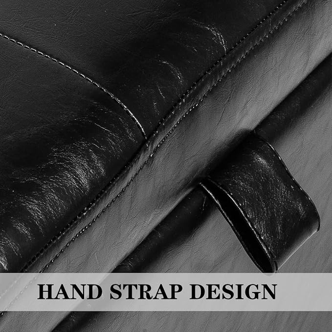 Leather Black With Solid Wood Legs