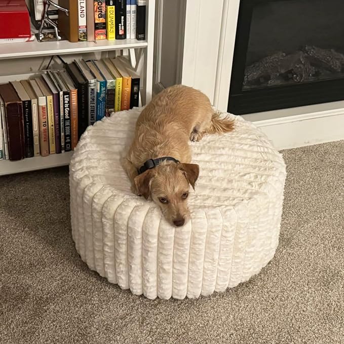 Striped Round Beige