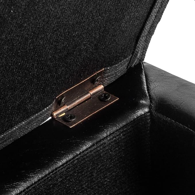 Leather Black With Solid Wood Legs