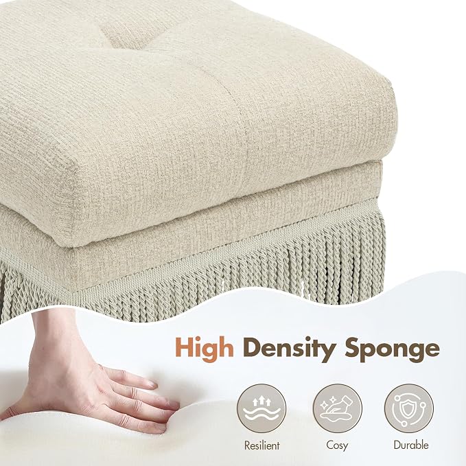 Beige Ottoman-no Storage