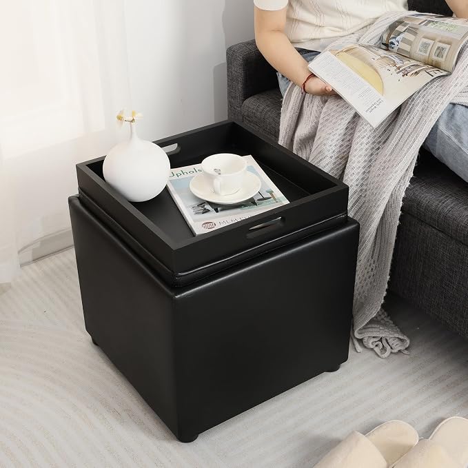 Black Leather With Tray