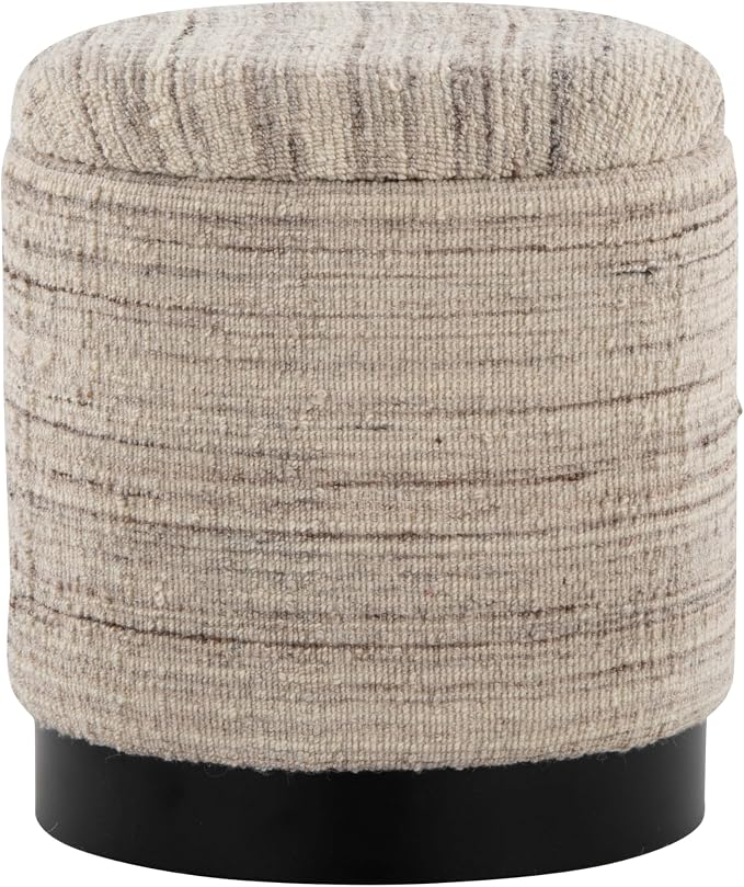 Cream Handwoven Wool, Black Metal