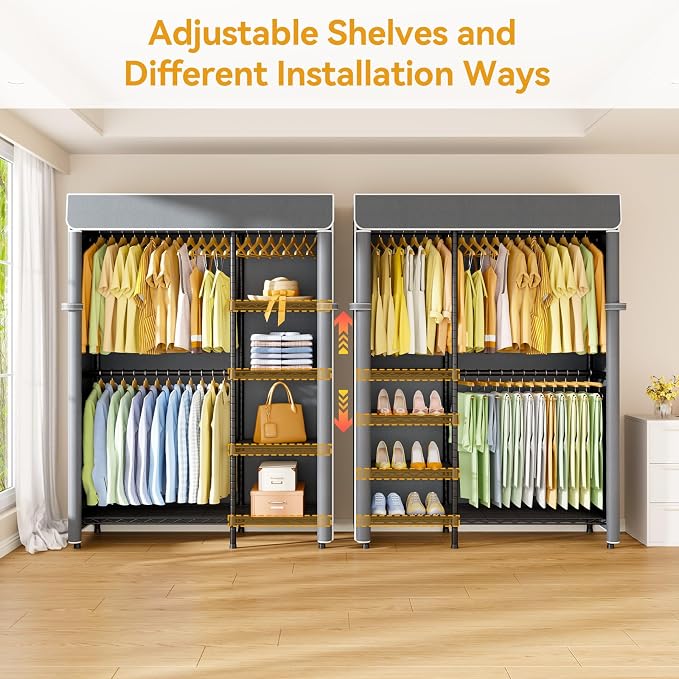 Black Closet with Gray Cover