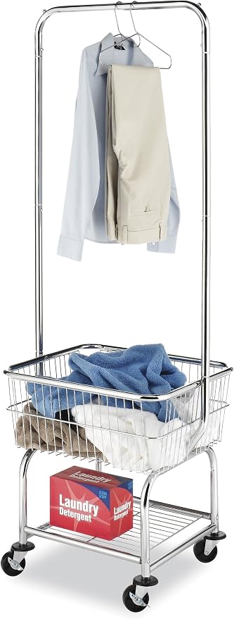 Chrome/White - Laundry Butler Storage Rack