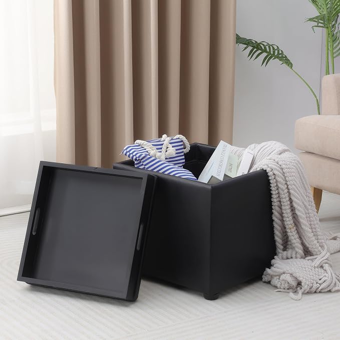Black Leather With Tray