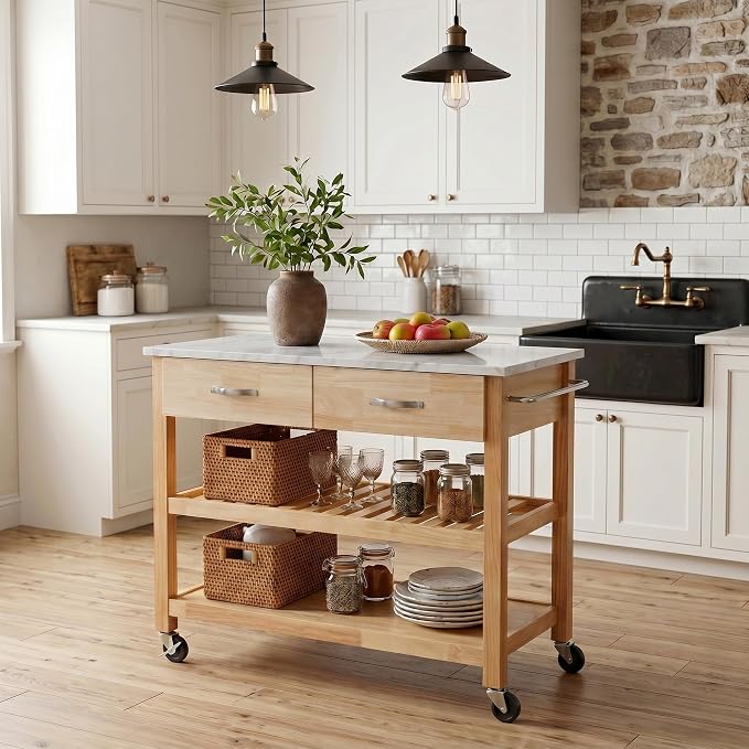 Oak-faux Marble Top