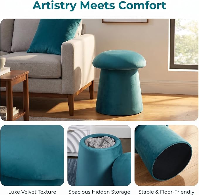 Velvet Mushroom-teal