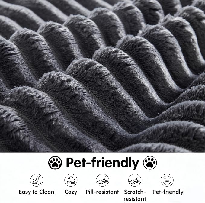 Grey Plush Corduroy