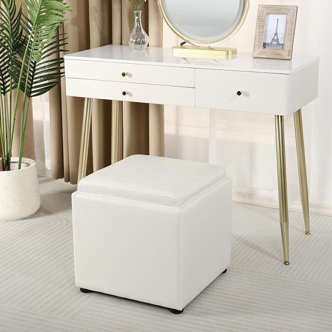 White Leather With Tray
