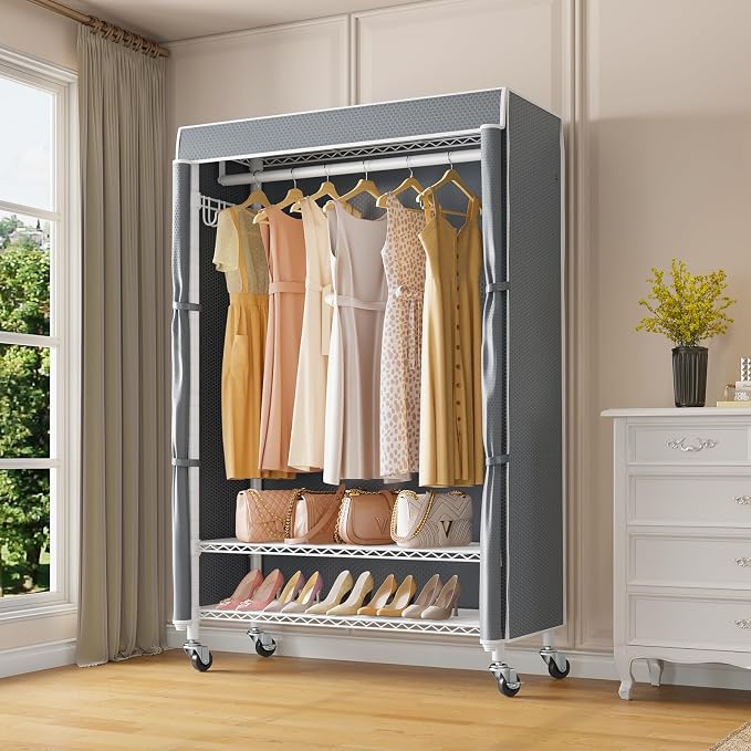 White Rack with Gray Cover