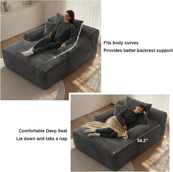 Grey Plush Corduroy