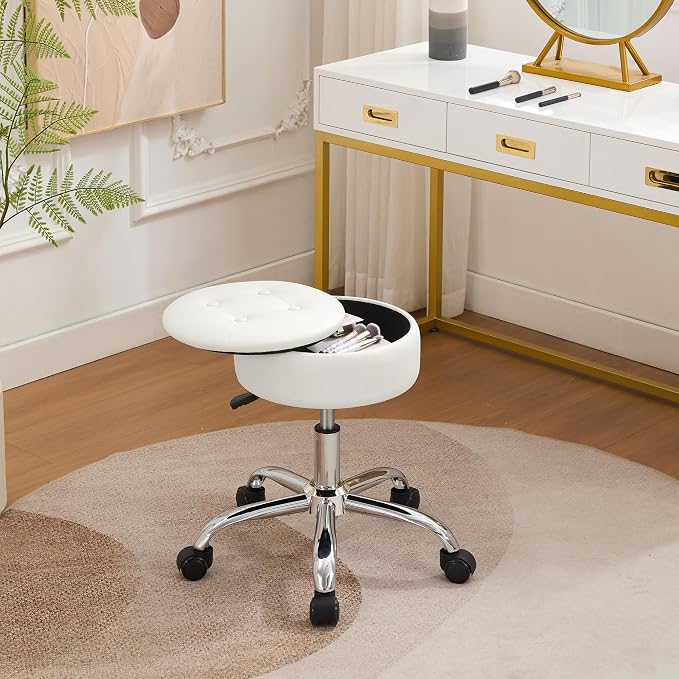 White With Storage and Wheels