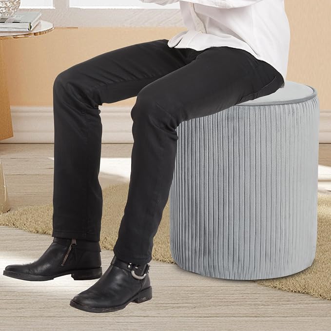 Grey Striped Velvet